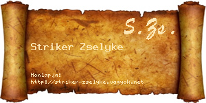 Striker Zselyke névjegykártya